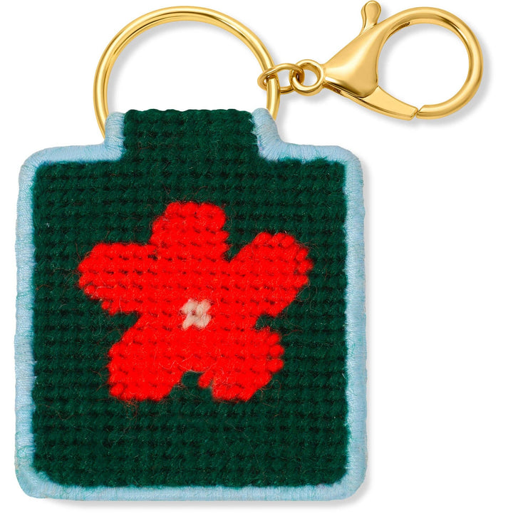 Lucky Feather Gifts Needlepoint Keychain Kit - Flower