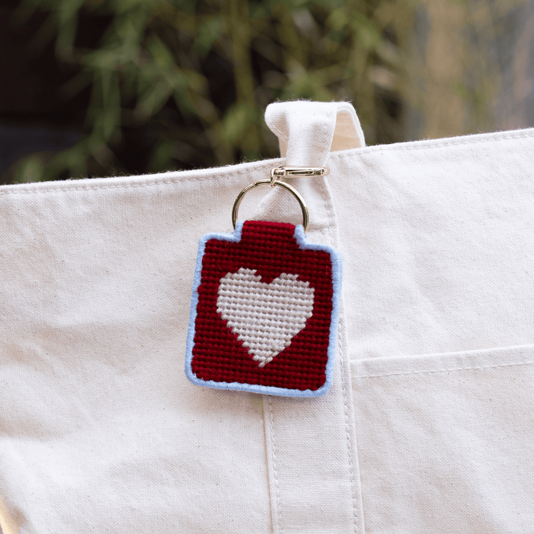 Lucky Feather Gifts Needlepoint Keychain Kit - Heart