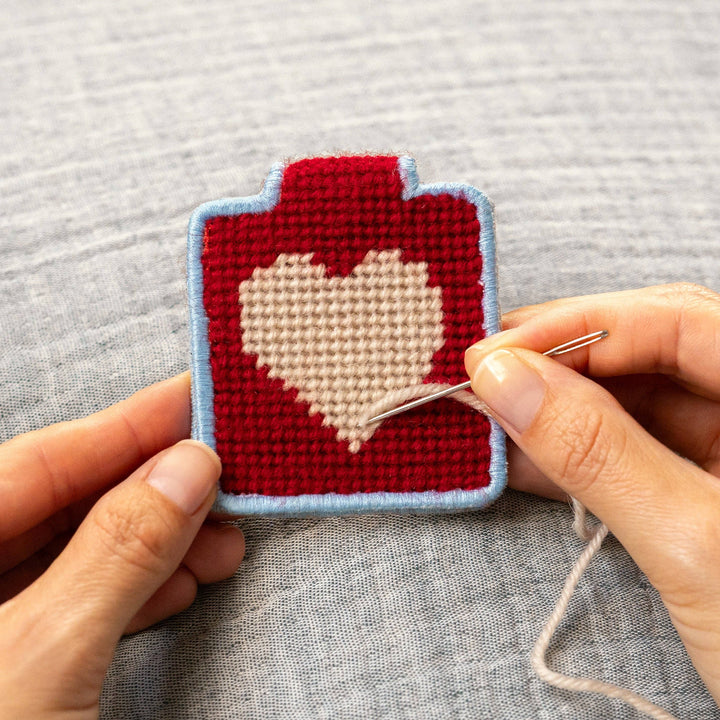 Lucky Feather Gifts Needlepoint Keychain Kit - Heart