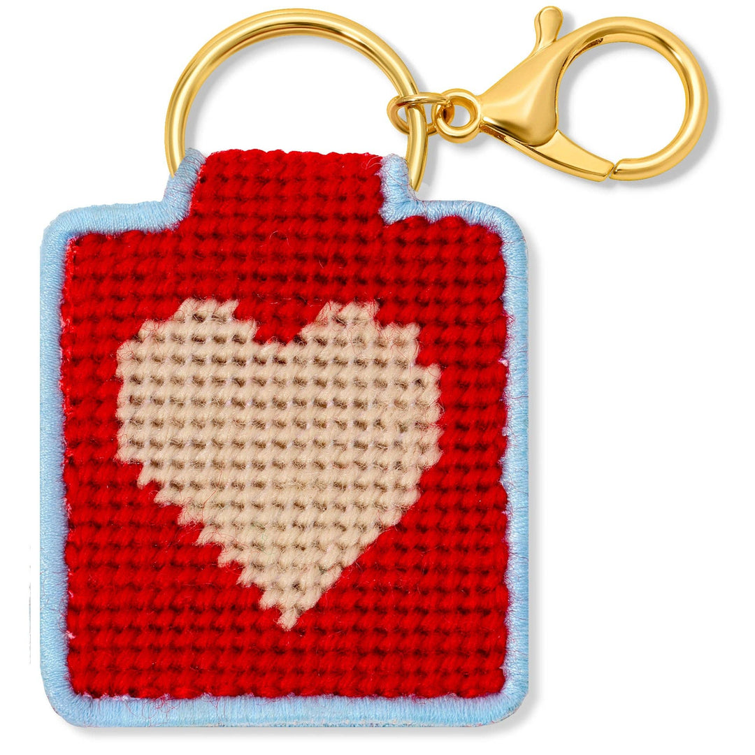 Lucky Feather Gifts Needlepoint Keychain Kit - Heart