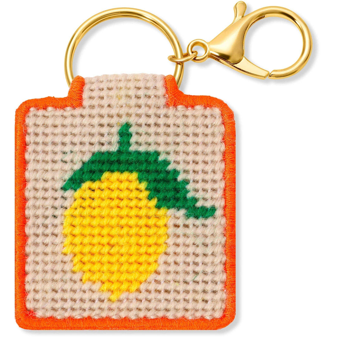 Lucky Feather Gifts Needlepoint Keychain Kit - Lemon