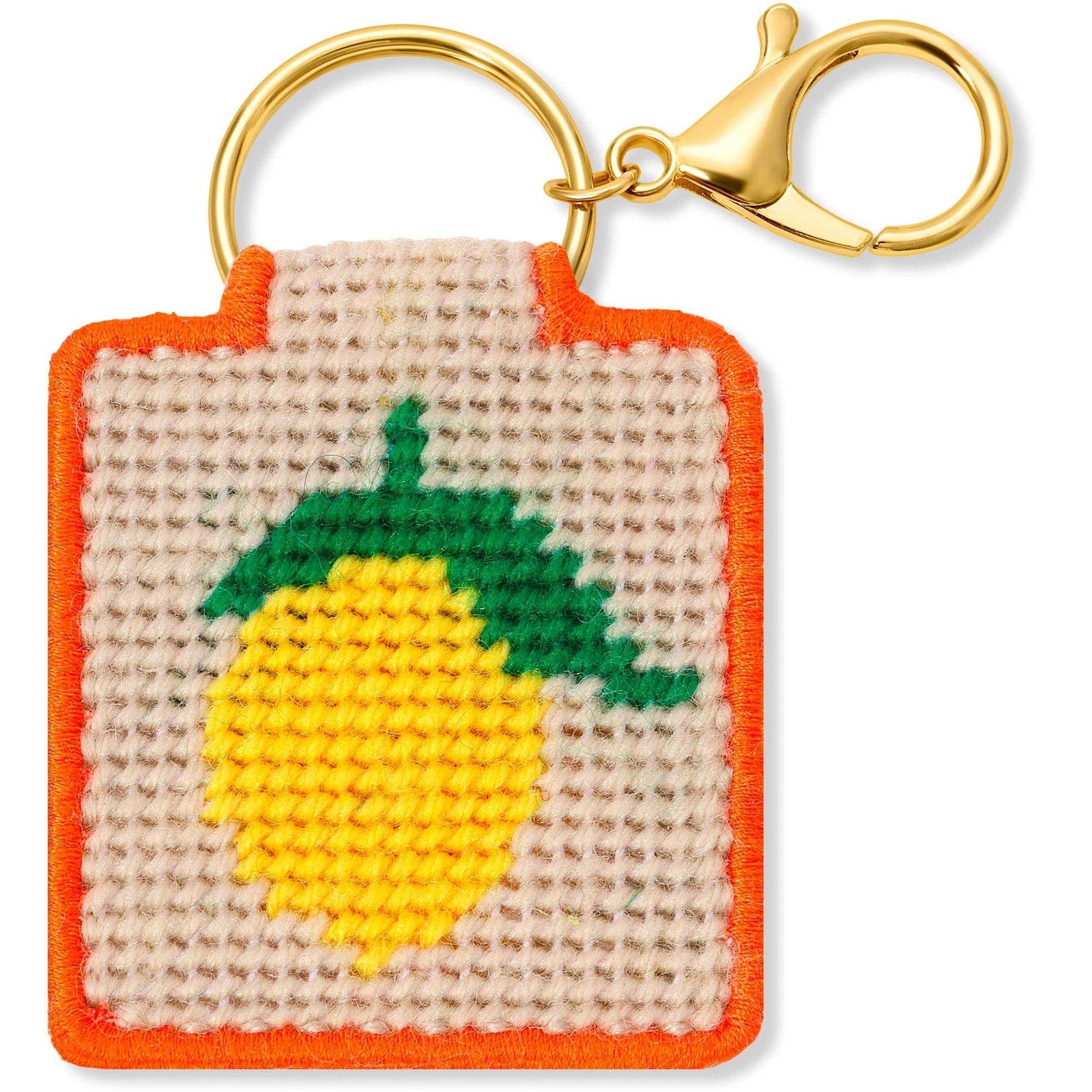 Lucky Feather Gifts Needlepoint Keychain Kit - Lemon
