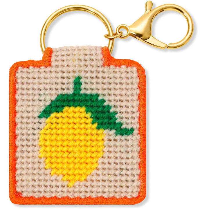 Lucky Feather Gifts Needlepoint Keychain Kit - Lemon