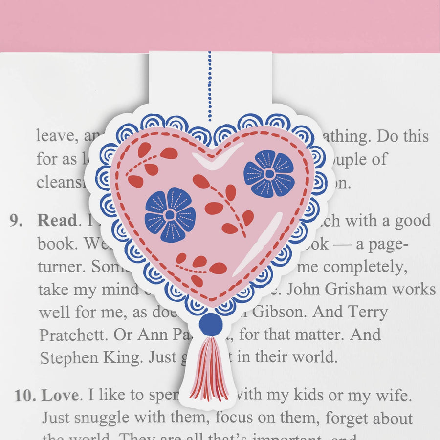 Lucy Loves Paper Bookmark Magnetic Bookmark | Mexican Heart Ornament