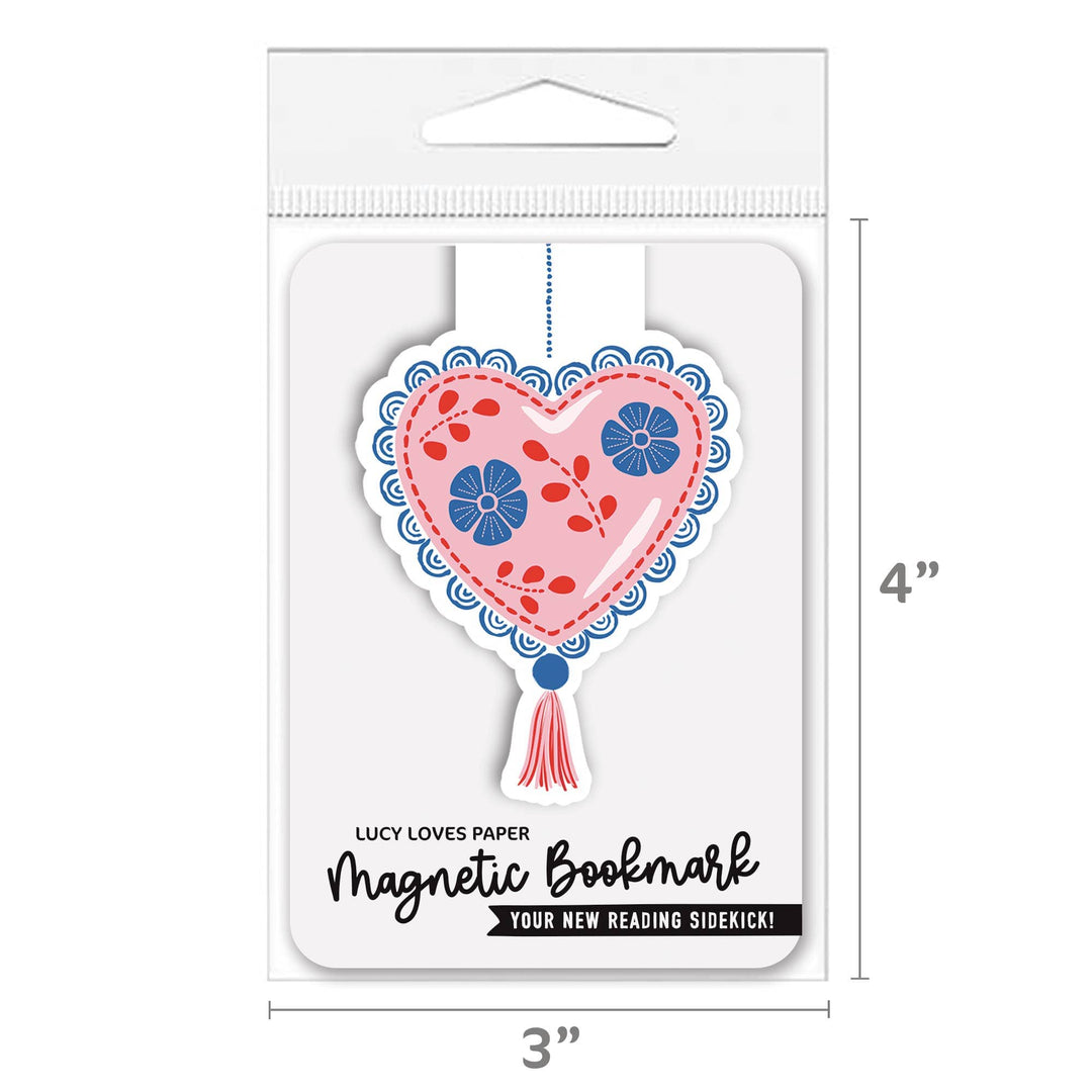 Lucy Loves Paper Bookmark Magnetic Bookmark | Mexican Heart Ornament