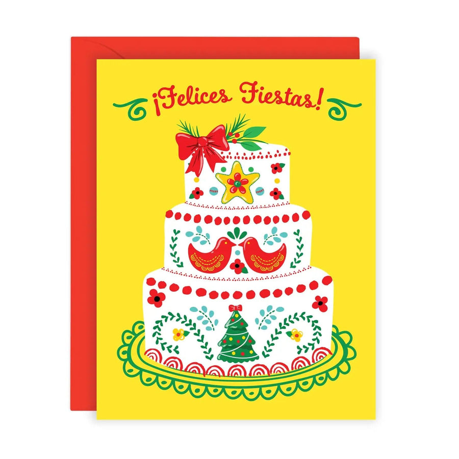 Lucy Loves Paper Card Felices Fiestas Mexican Cake Christmas Card A2