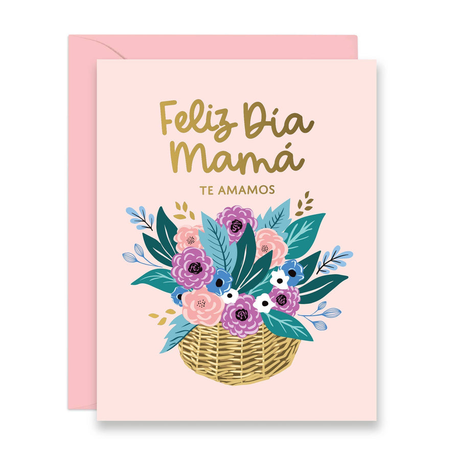 Lucy Loves Paper Card Feliz Dia Mamá | Gold Foil Card For Mom in Spanish