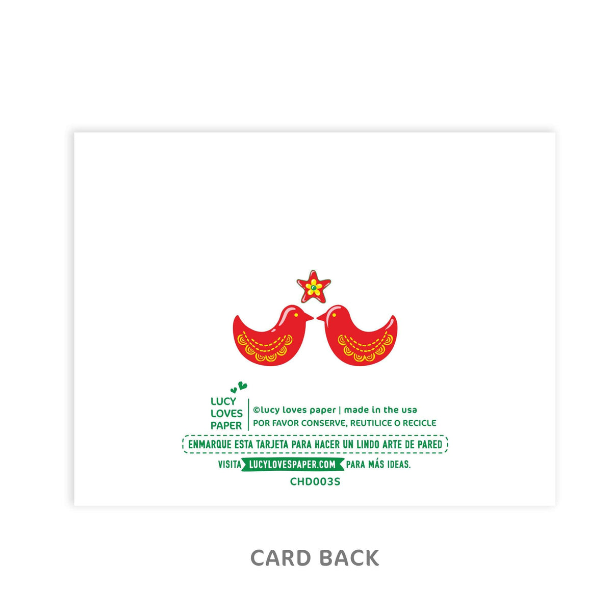 Lucy Loves Paper Card Paz en la Tierra - Holiday Card in Spanish
