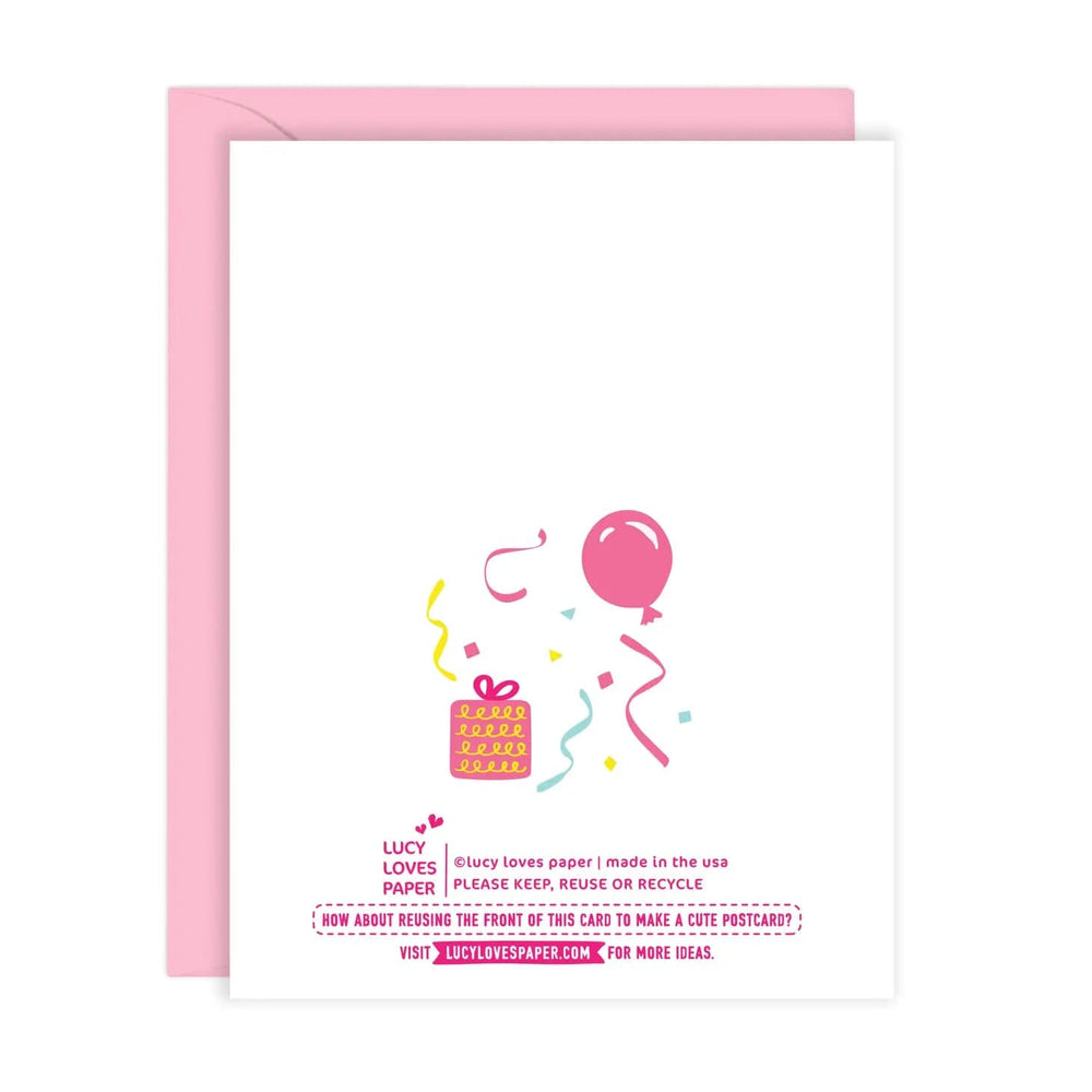 Lucy Loves Paper Card Pink Balloon Girl Birthday Card A2