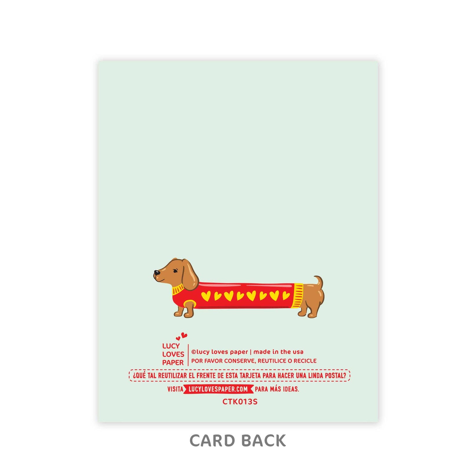 Lucy Loves Paper Cards Muchííííísimas Gracias | Funny Wiener Dog Card In Spanish