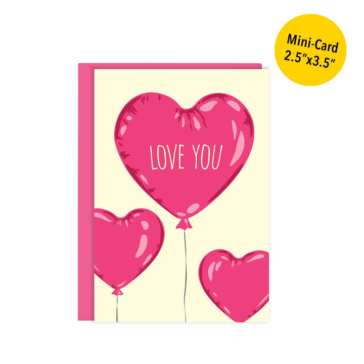 Lucy Loves Paper Enclosure Card Love You Balloon | Enclosure Size, Love Card