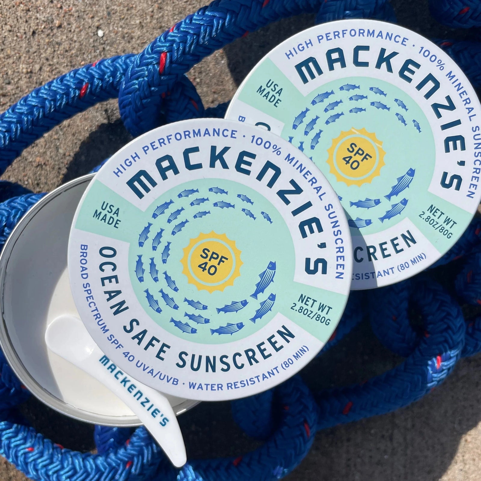 MacKenzie's Fisherman Gifts SPF 40 Ocean Safe Sunscreen Tin