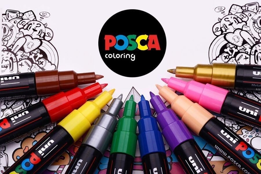 Macphersons Paper POSCA Acrylic Paint Marker Set, PC-3M Fine