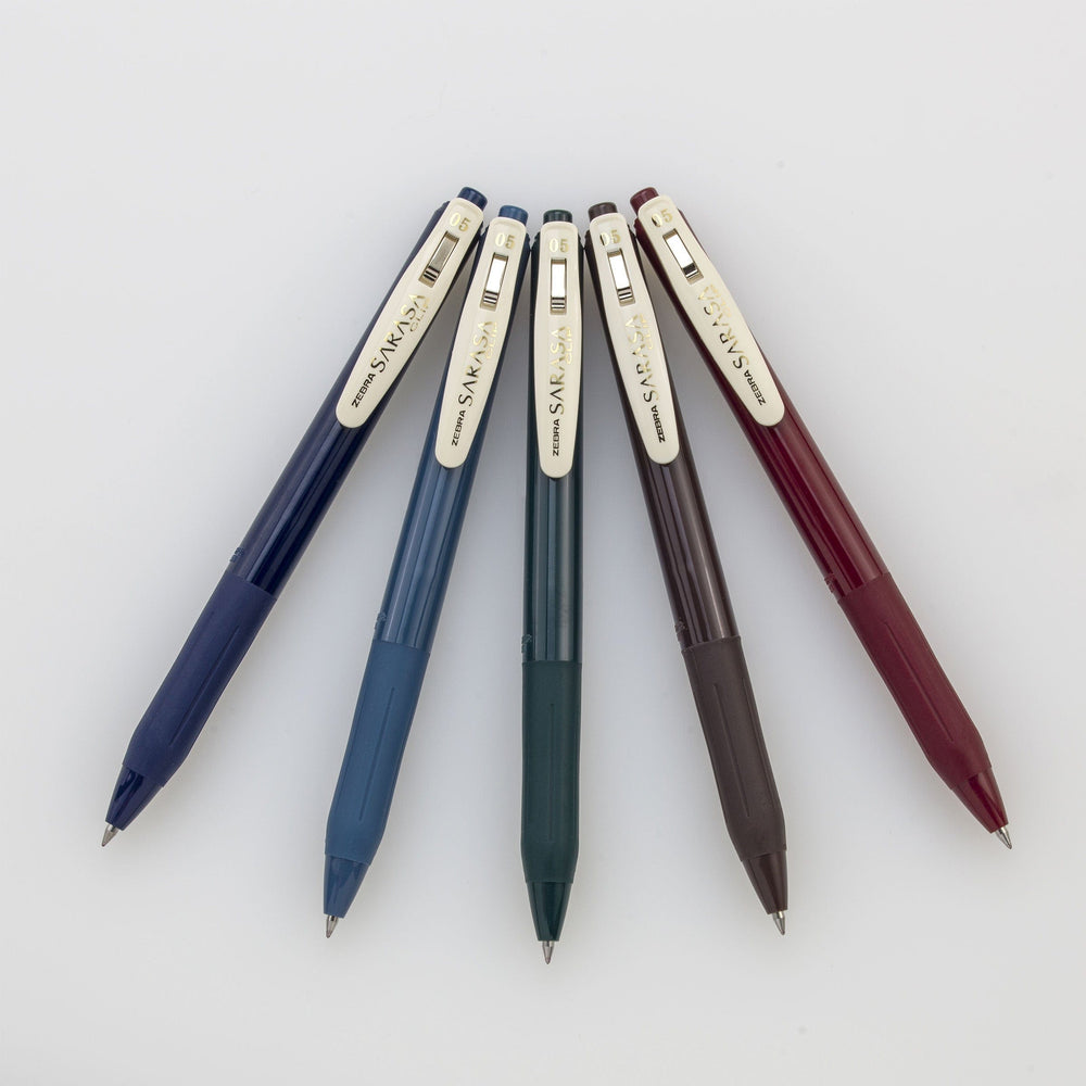Macphersons Sarasa Clip Gel Retractable Pen Sets, Vintage 5-Color Dark Set