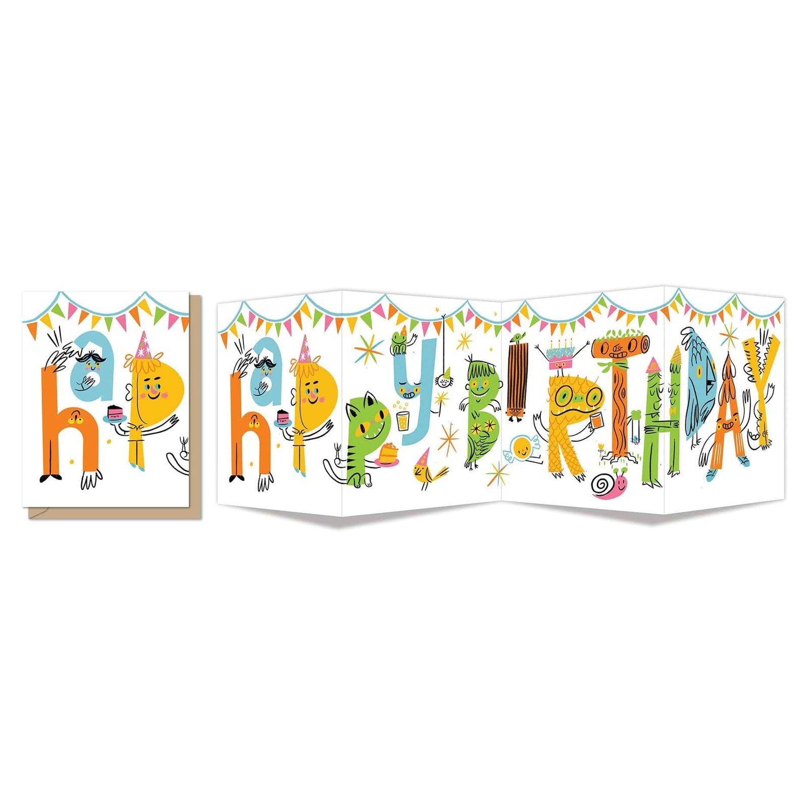 Maginating Card Birthday Critters Quad-Fold Birthday Card