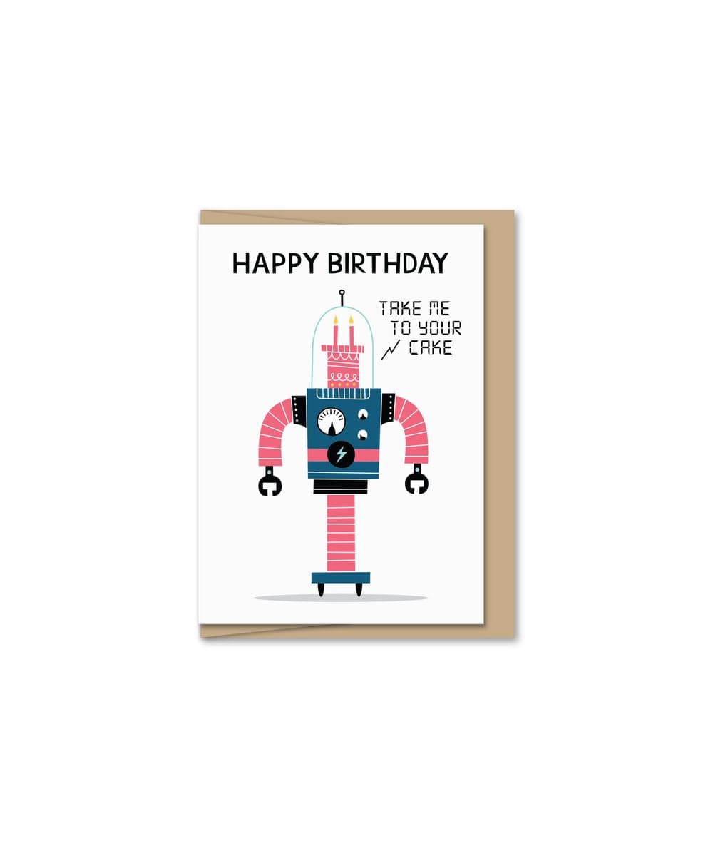 Maginating Card Cake Bot Mini Birthday Card