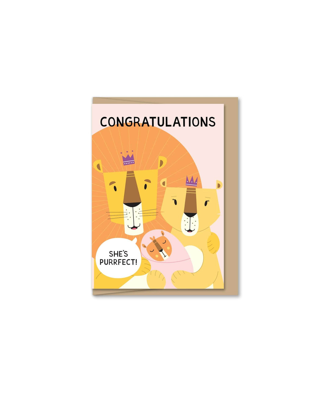 Maginating Card Purrfect Girl New Baby Mini Card