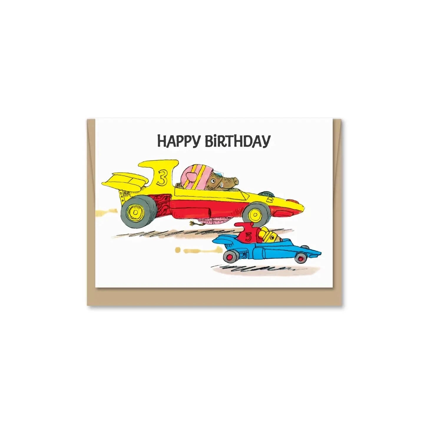 Maginating Cards Racing Birthday Mini Card | Richard Scarry