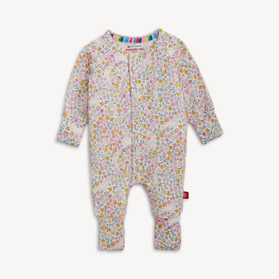 Magnetic Me Baby Bunny Blossom Modal Magnetic Ruffle Convertible Coverall