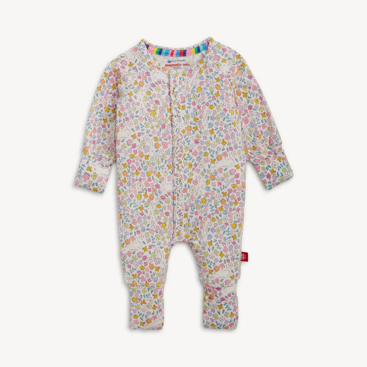 Magnetic Me Baby Bunny Blossom Modal Magnetic Ruffle Convertible Coverall