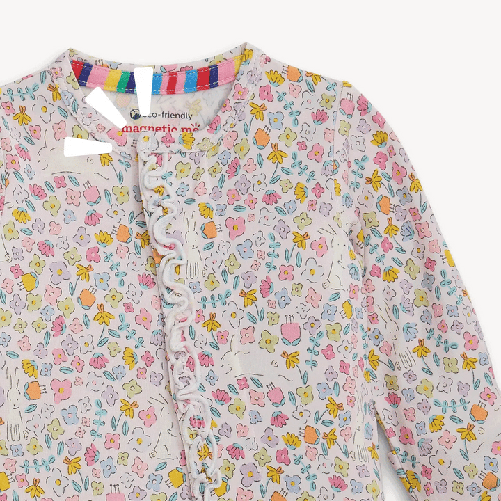 Magnetic Me Baby Bunny Blossom Modal Magnetic Ruffle Convertible Coverall