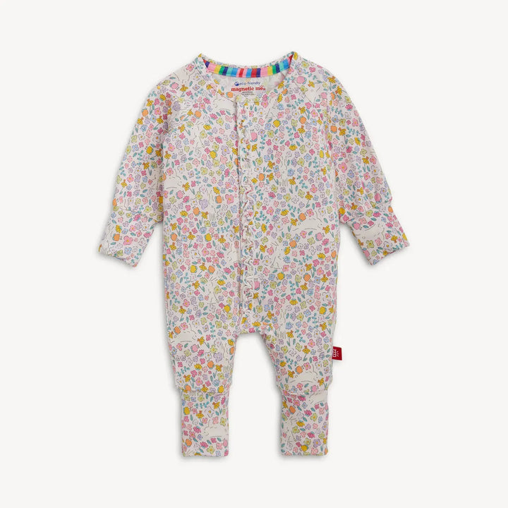 Magnetic Me Baby Bunny Blossom Modal Magnetic Ruffle Convertible Coverall