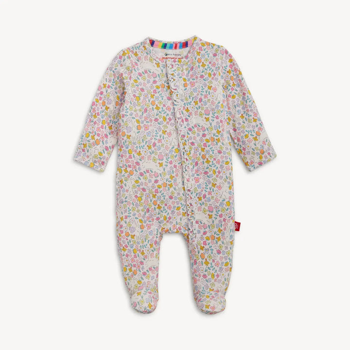 Magnetic Me Baby Bunny Blossom Modal Magnetic Ruffle Footie