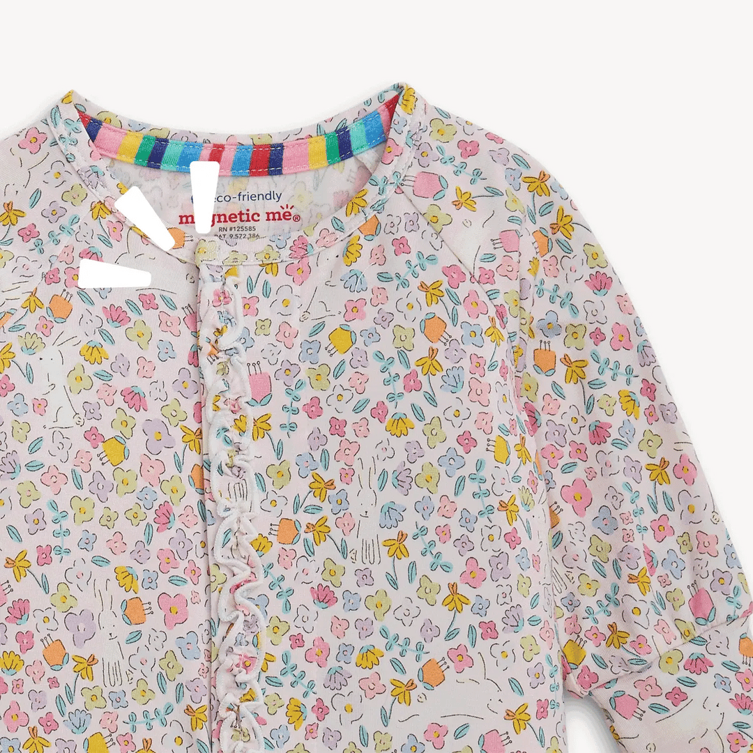 Magnetic Me Baby Bunny Blossom Modal Magnetic Ruffle Footie