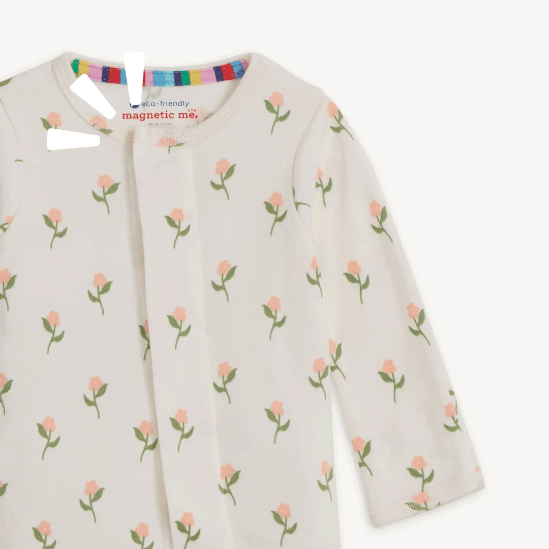 Magnetic Me Baby Floral Chicken Tender Organic Cotton Magnetic Footie