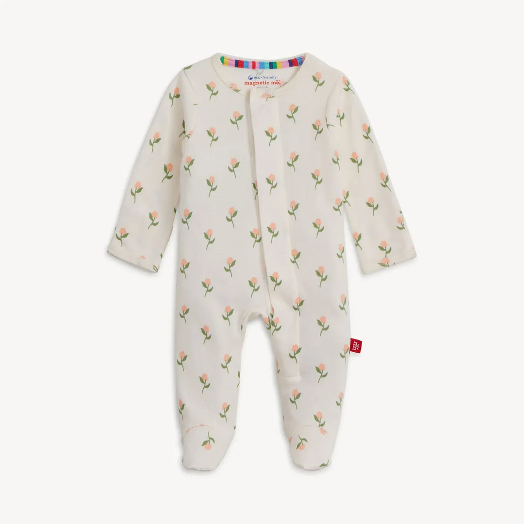 Magnetic Me Baby Floral Chicken Tender Organic Cotton Magnetic Footie