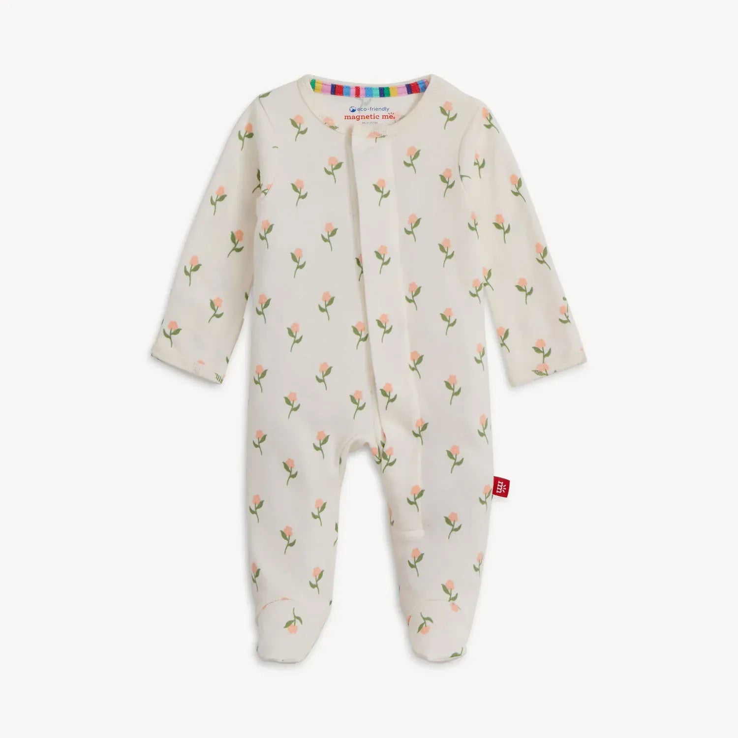 Magnetic Me Baby Floral Chicken Tender Organic Cotton Magnetic Footie