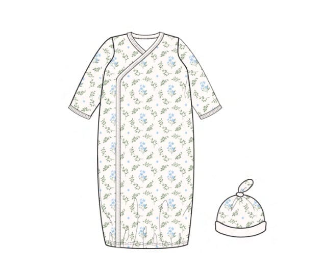 Magnetic Me Baby Newborn-3m Eloise Organic Cotton Gown + Hat