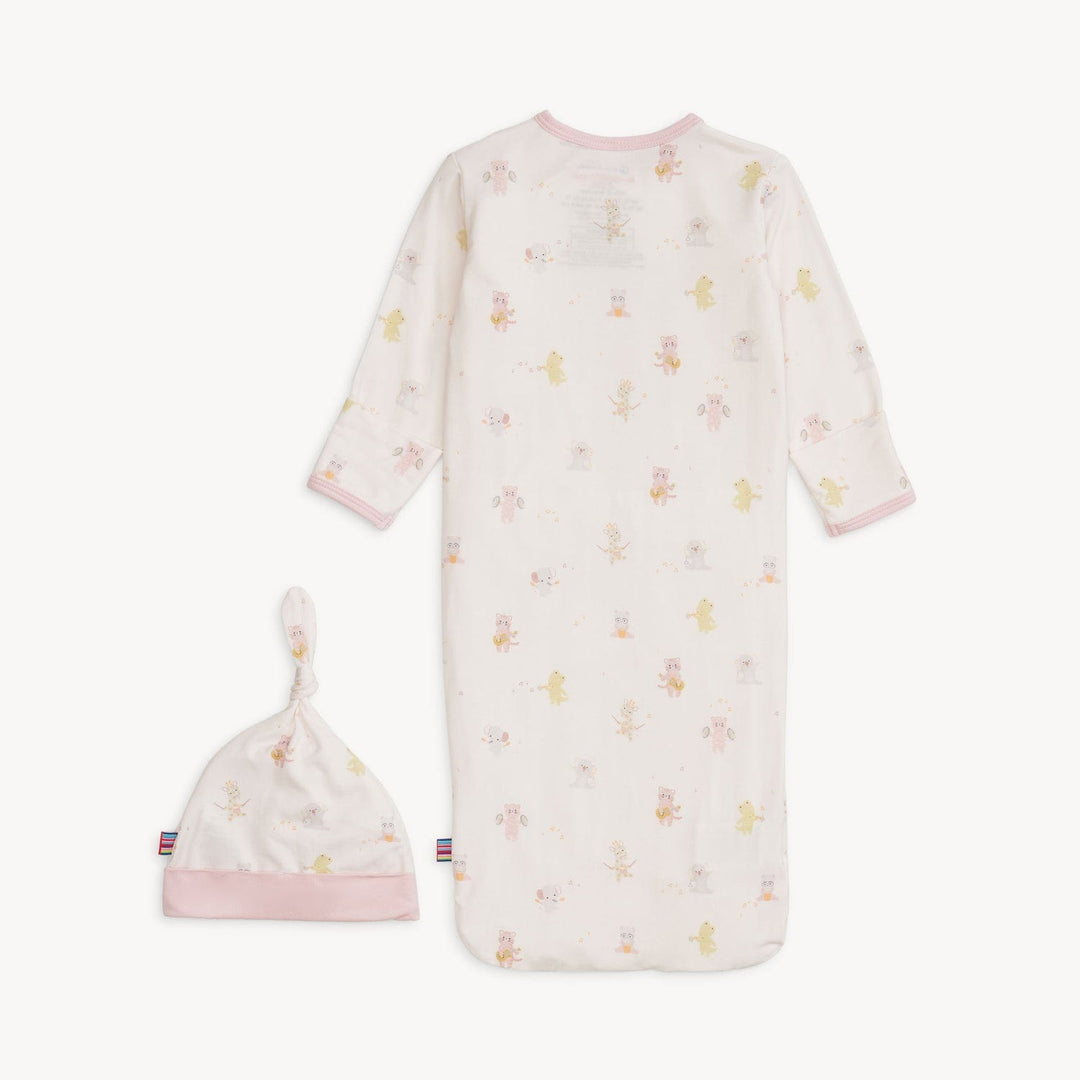 Magnetic Me Baby Newborn-3m Pink Baby Beats Modal Gown + Hat