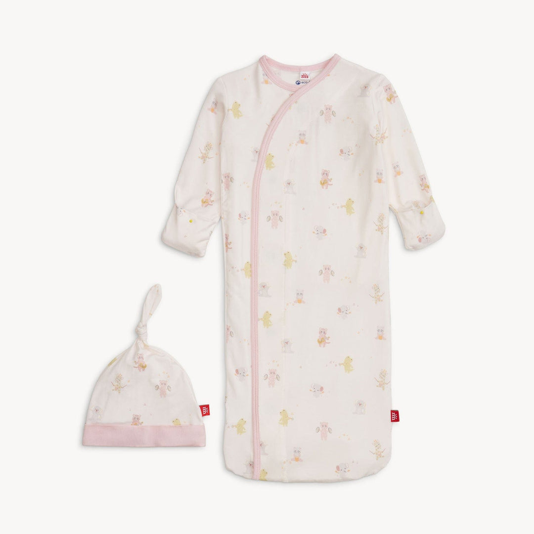 Magnetic Me Baby Newborn-3m Pink Baby Beats Modal Gown + Hat