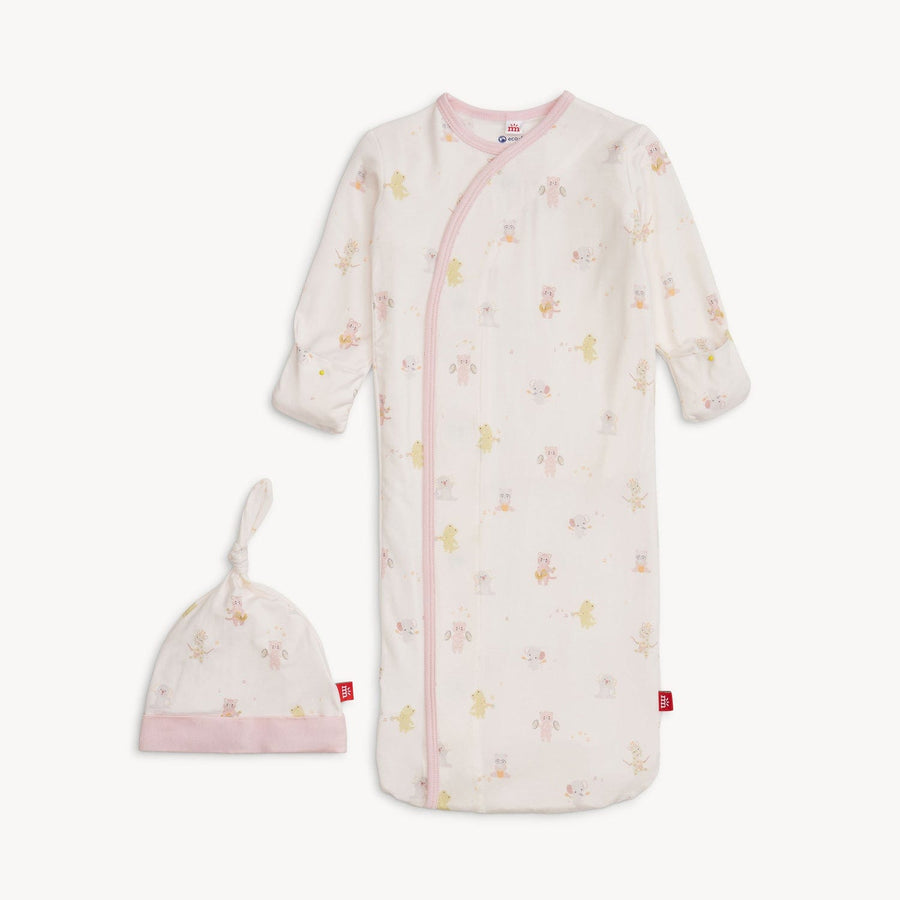 Magnetic Me Baby Newborn-3m Pink Baby Beats Modal Gown + Hat