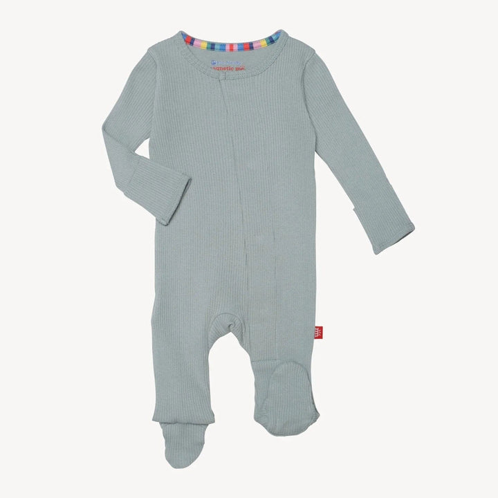 Magnetic Me Footie Mist Ribbed Cotton Magnetic Parent Favorite Footie