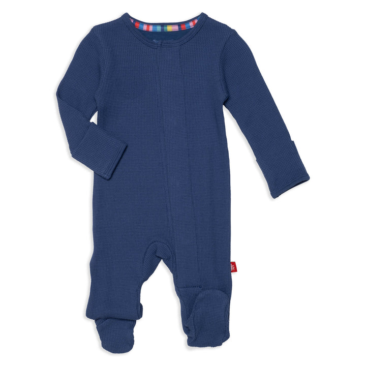 Magnetic Me Footie Symphony Blue Ribbed Cotton Magnetic Footie