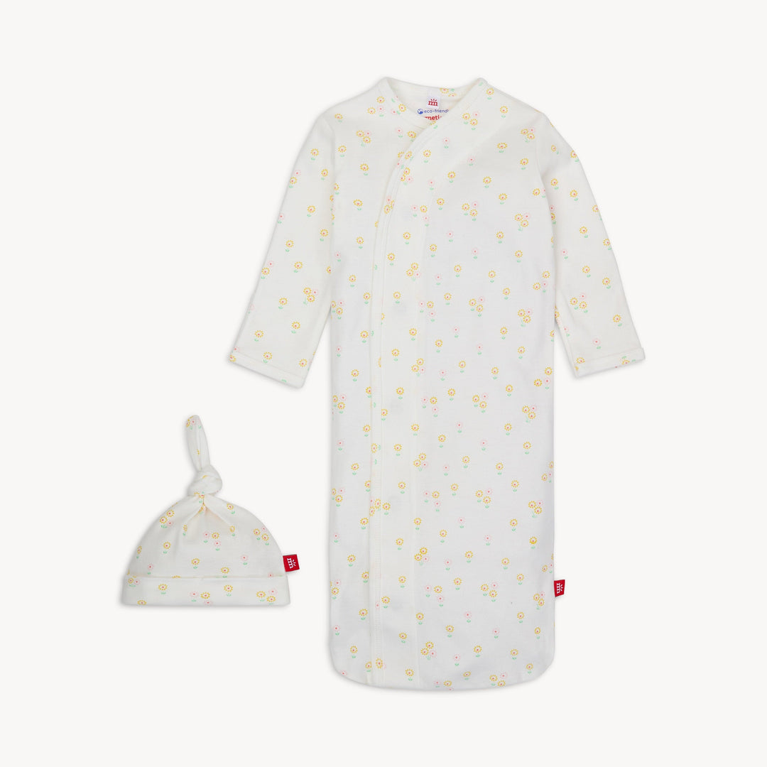 Magnetic Me knotted gown Newborn-3m Evangeline Organic Cotton Knotted Gown + Hat Set