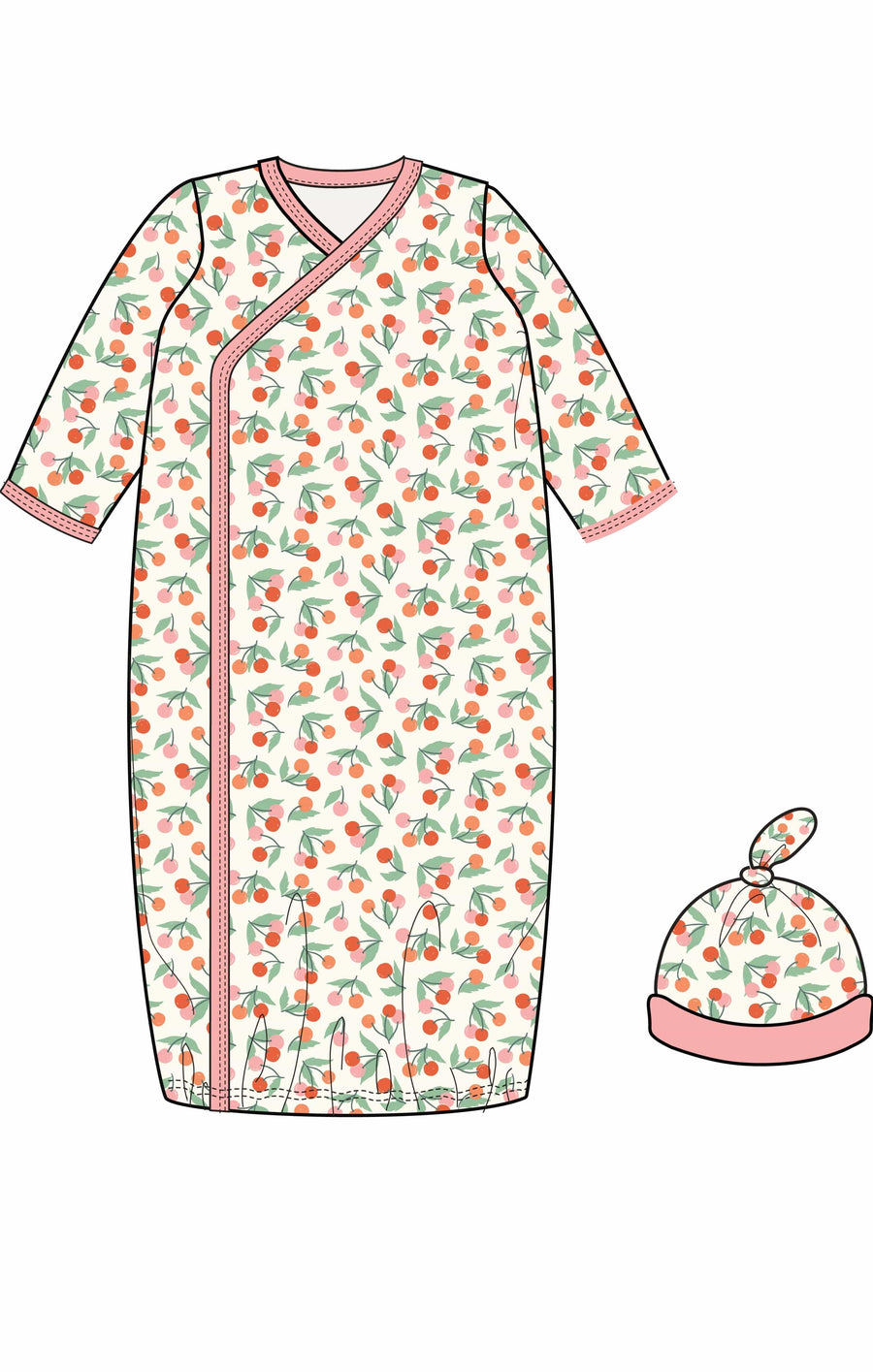 Magnetic Me knotted gown Newborn-3m Mon Cheri Gown Hat Set
