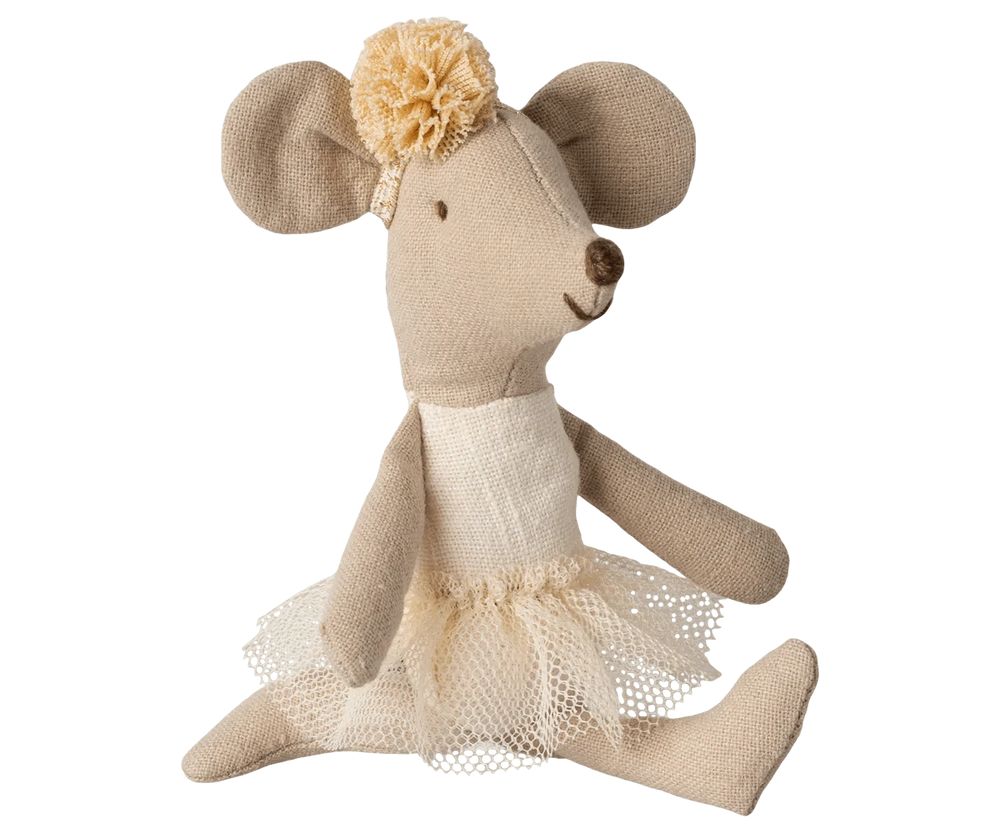 Maileg Dollhouse Ballerina Mouse, Little Sister - Off White | Maileg