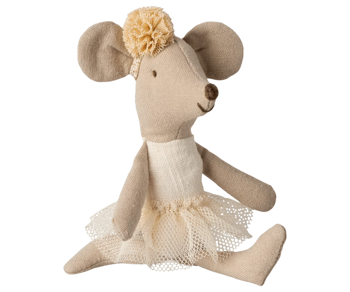 Maileg Dollhouse Ballerina Mouse, Little Sister - Off White | Maileg
