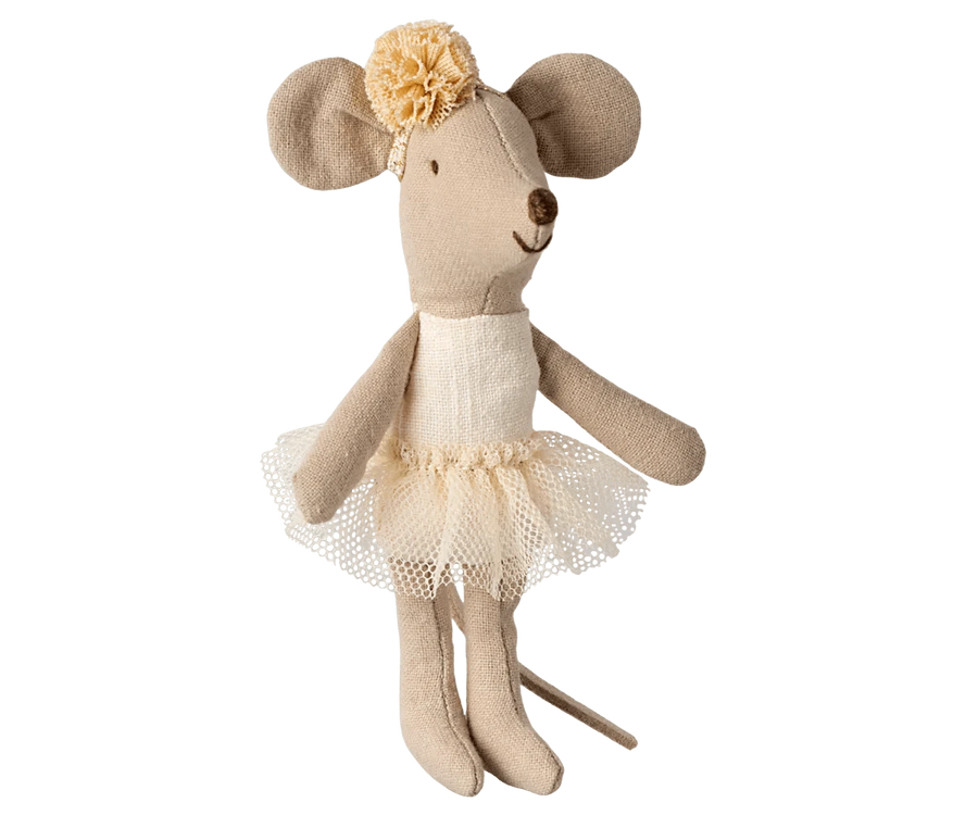 Maileg Dollhouse Ballerina Mouse, Little Sister - Off White | Maileg