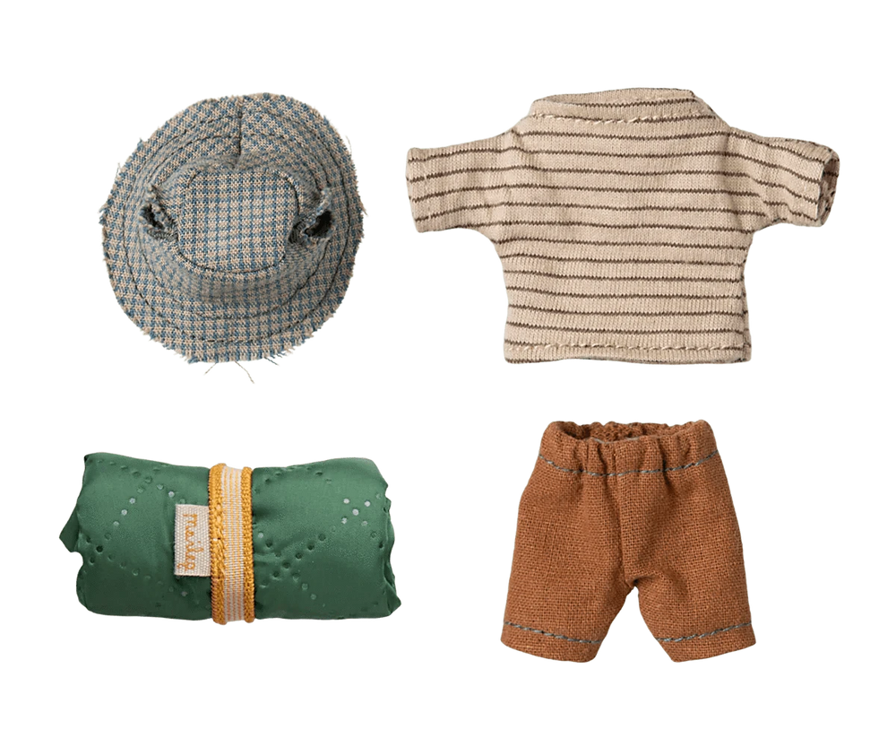 Maileg Dollhouse Hiker Mouse, Big Brother - Thin Stripes | Maileg