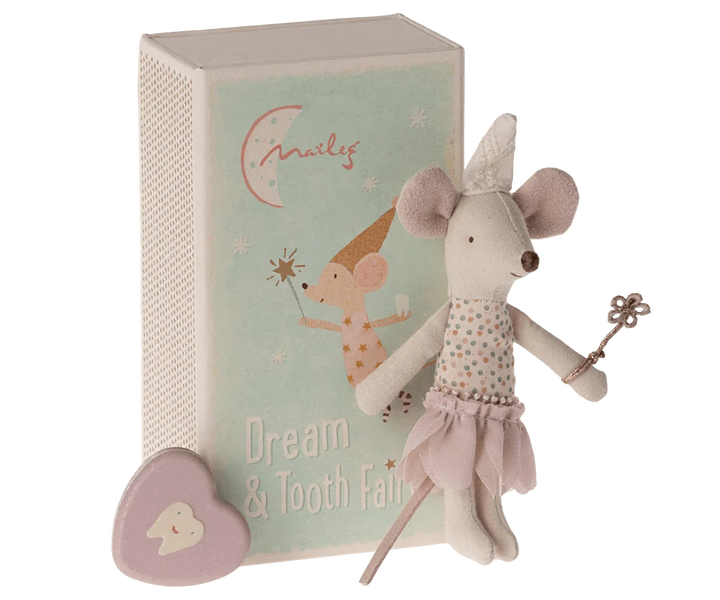 Maileg Tooth Fairy Kit Tooth Fairy Mouse - Little Sister in Matchbox | Maileg