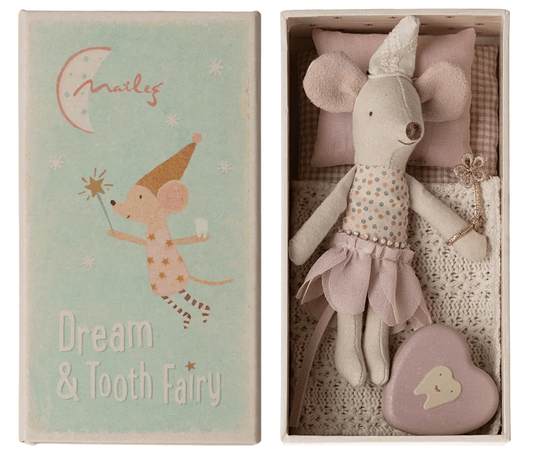 Maileg Tooth Fairy Kit Tooth Fairy Mouse - Little Sister in Matchbox | Maileg