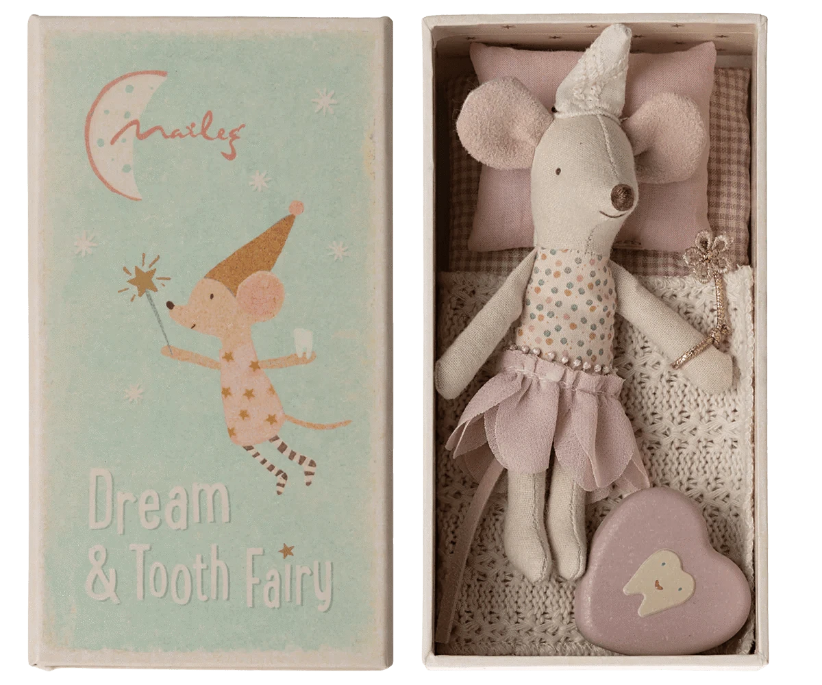 Maileg Tooth Fairy Kit Tooth Fairy Mouse - Little Sister in Matchbox | Maileg