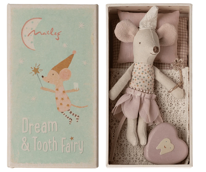 Maileg Tooth Fairy Kit Tooth Fairy Mouse - Little Sister in Matchbox | Maileg