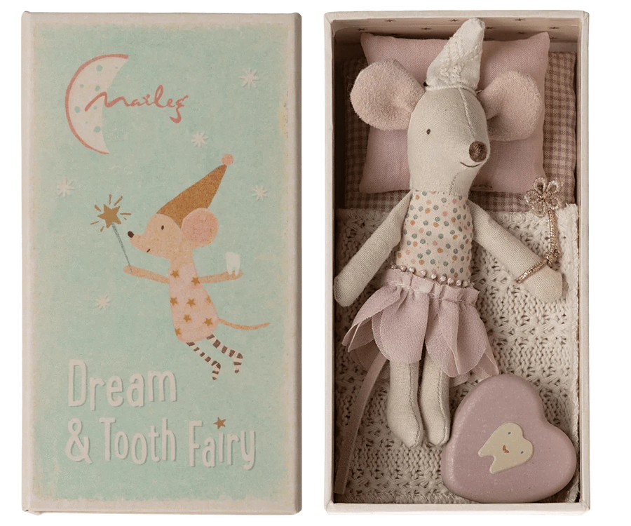 Maileg Tooth Fairy Kit Tooth Fairy Mouse - Little Sister in Matchbox | Maileg