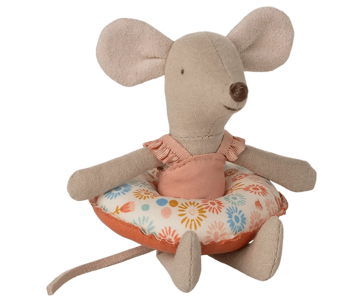 Maileg Toy Beach mouse with float, Little sister - Flower | Maileg