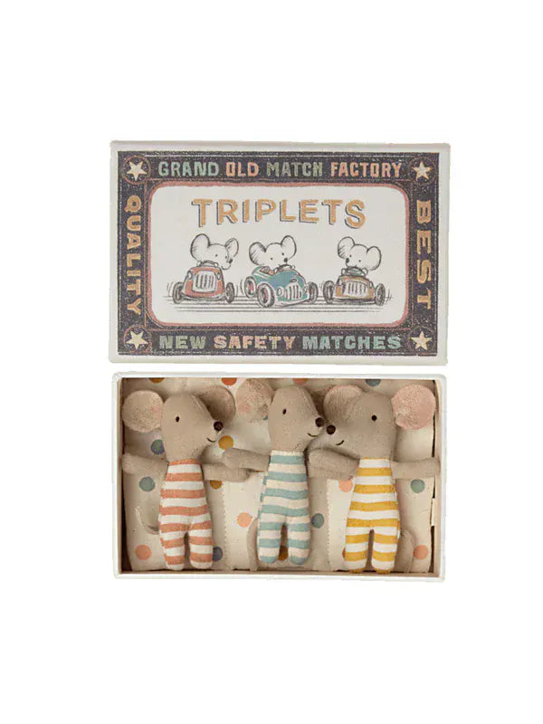 Maileg Toy Triplets - Baby Mice in a Matchbox | Maileg